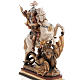Saint George killing the dragon wooden statue painted s6