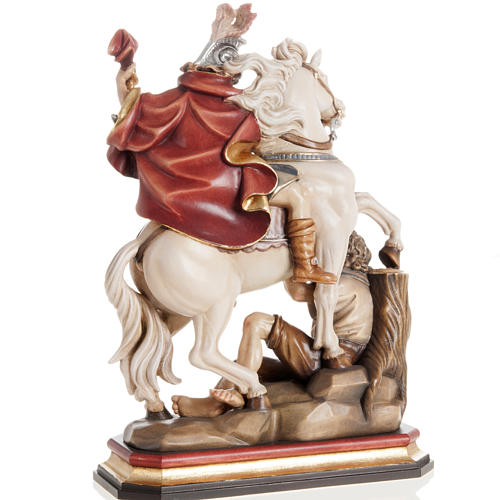 Estatua de madera de San Martín a caballo pintada Val Gardena 5