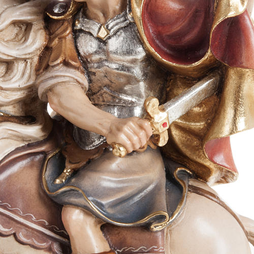 Estatua de madera de San Martín a caballo pintada Val Gardena 6