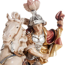 Święty Marcin na koniu figurka malowane drewno Val Garden