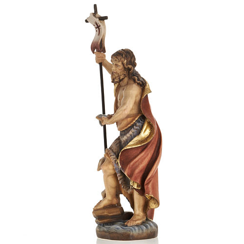 Estatua de madera San Juan Bautista pintada Val Gardena 4