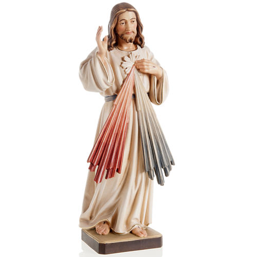 Estatua de madera Jesús de la misericordia pintada Val Gardena 1