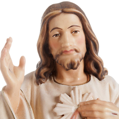 Estatua de madera Jesús de la misericordia pintada Val Gardena 2
