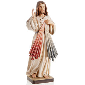 Statue bois Jésus Miséricordieux peinte