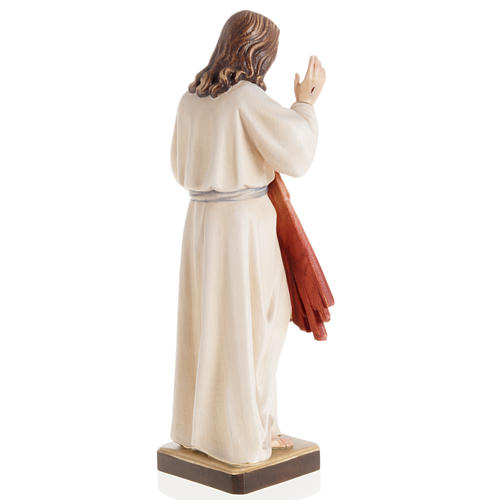 Statua legno Gesù Misericordioso dipinta Valgardena 5
