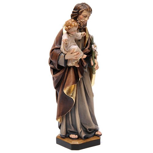 Estatua madera San José con niño pintada 4