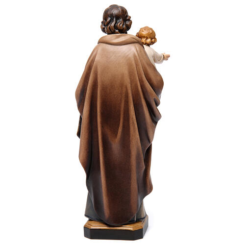 Statua legno "San Giuseppe con bimbo" dipinta 5