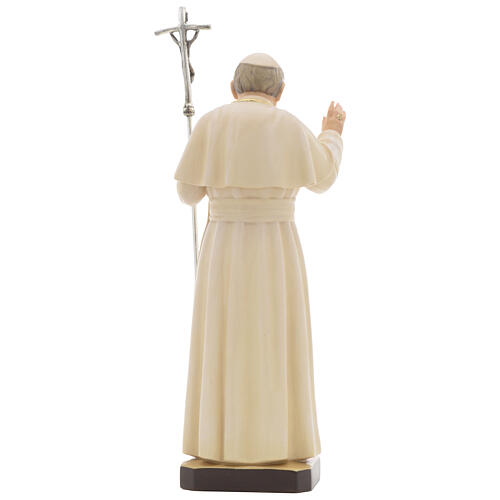 Statue bois Jean Paul II peinte 4
