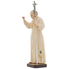 Statua legno "Giovanni Paolo II" dipinta Val Gardena