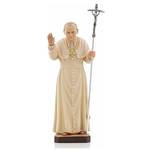 Statua legno "Giovanni Paolo II" dipinta Val Gardena 5
