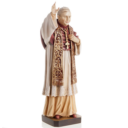 Estatua madera Benedicto XVI pintada Val Gardena 2