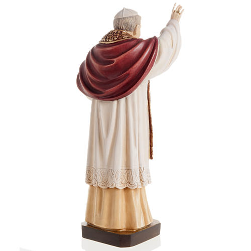 Estatua madera Benedicto XVI pintada Val Gardena 5