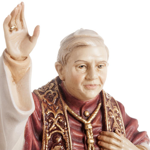Benedict XVI wooden statue painted 3