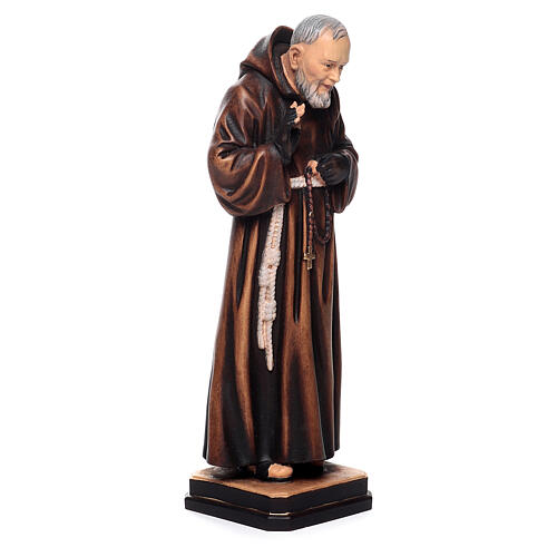 Statue bois St Padre Pio peinte 4