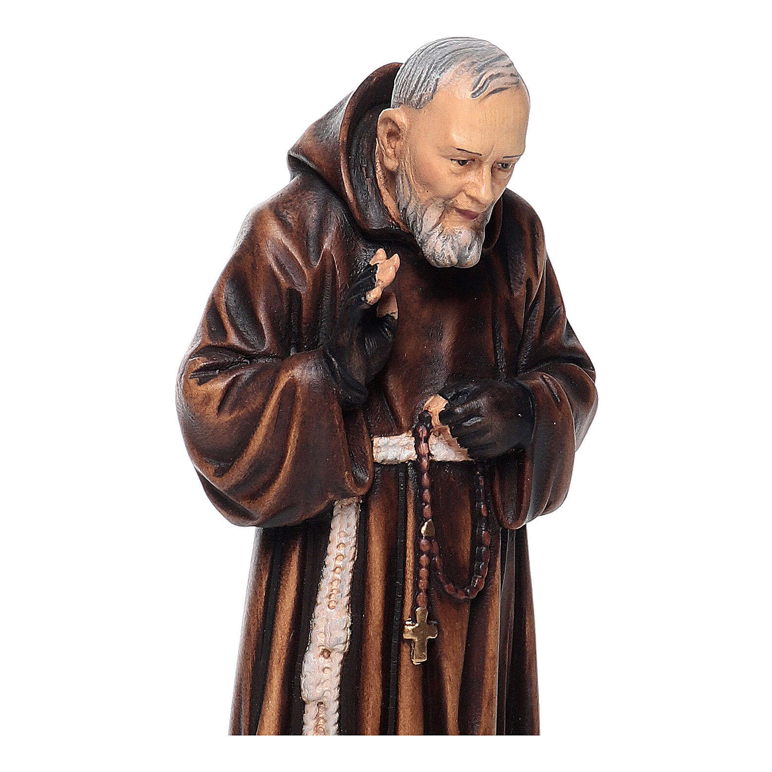 Statua legno San Padre Pio da Pietrelcina dipinta