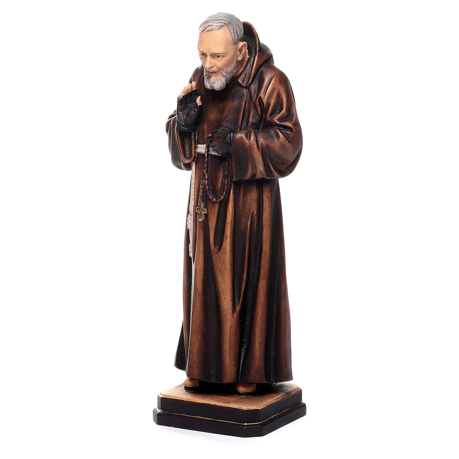 Statua legno San Padre Pio da Pietrelcina dipinta