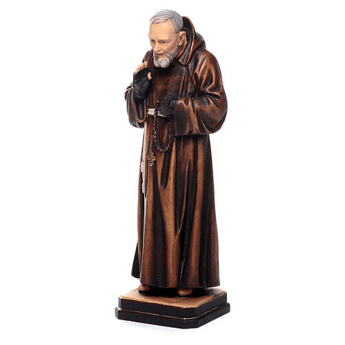 Święty Ojciec Pio z Pietrelciny malowana figurka drewnian 3