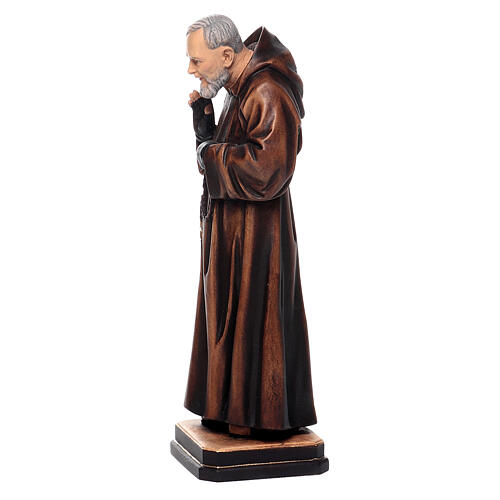Święty Ojciec Pio z Pietrelciny malowana figurka drewnian 5