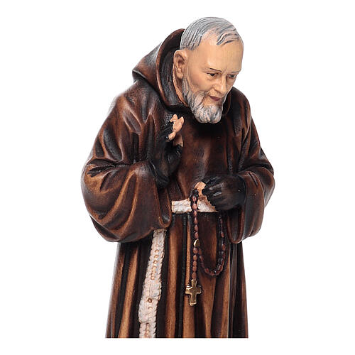 St Father Pio of Pietralcina wooden statue painted 2