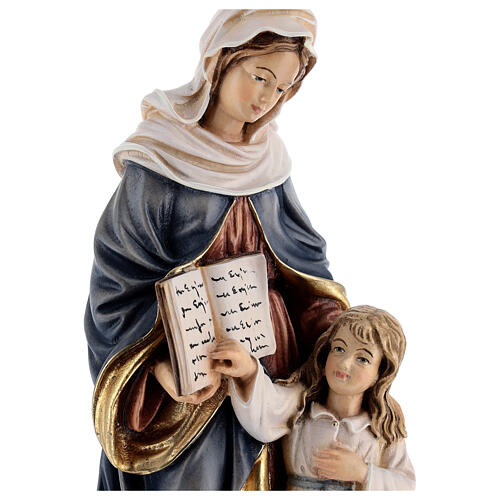 Saint Anne with Mary wooden statue painted 2