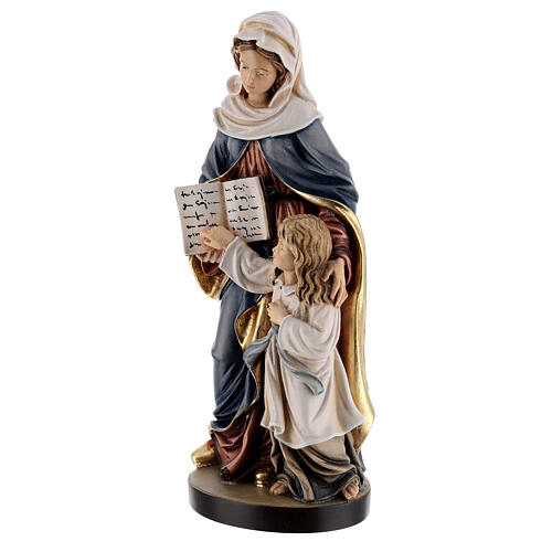 Estatua madera Santa Ana con María pintada Val Gardena 3