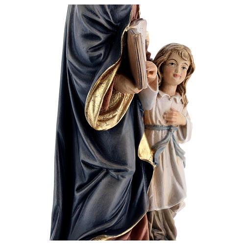 Estatua madera Santa Ana con María pintada Val Gardena 6