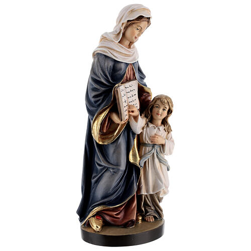 Statua legno "Sant'Anna con Maria" dipinta Val Gardena 5