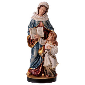 Imagens em Madeira Pintada: Imagem Santa Ana com Maria madeira pintada Val Gardena