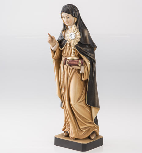 St Clare with monstrance wooden statue painted 3
