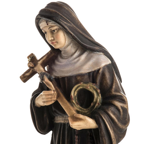 St Rita of Cascia wooden statue painted 3