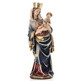 Estatua madera Virgen de Krumauer pintada Val Gardena