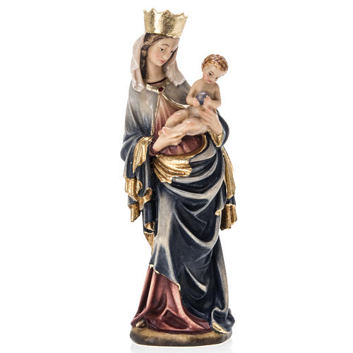 Estatua madera Virgen de Krumauer pintada Val Gardena 1