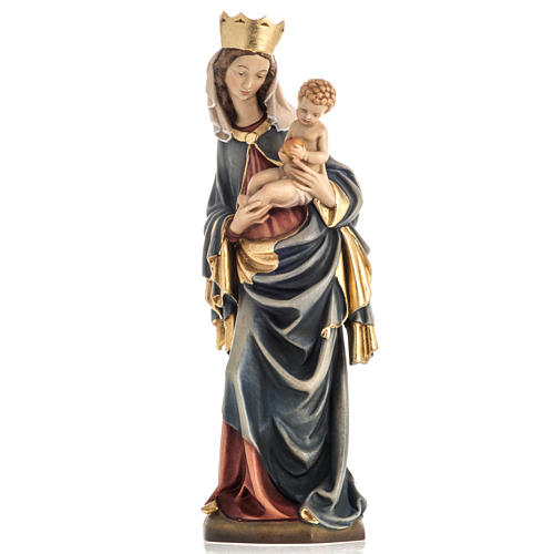 Estatua madera Virgen de Krumauer pintada Val Gardena 4