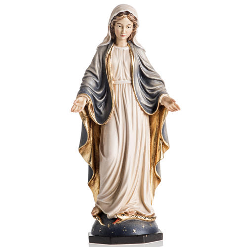 Statue Notre Dame de Grâces peinte bois Val Gardena 1