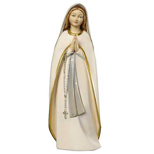 Estatua madera Virgen del Peregrino pintada Val Gardena 1