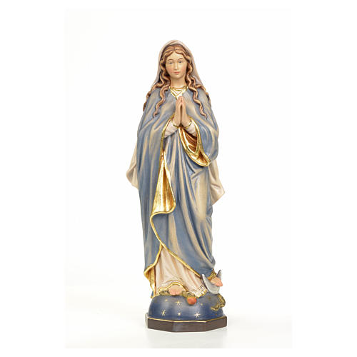 Immaculate Mary wooden statue painted 1