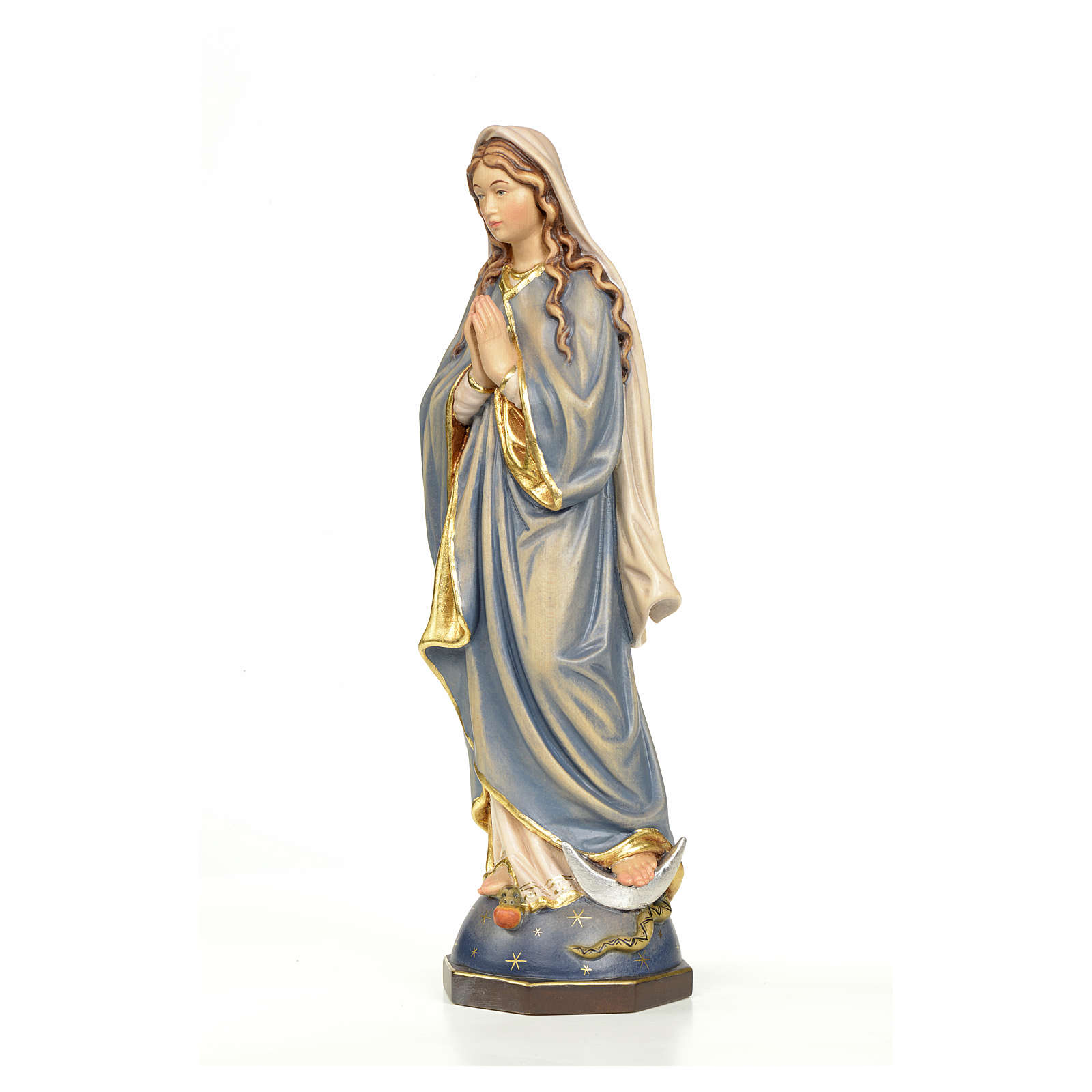 Immaculate Mary wooden statue painted online sales on