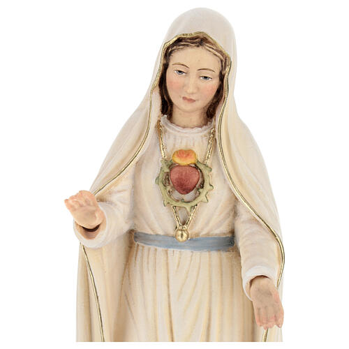 Statue Coeur Immaculé Vierge Marie peinte bois Val Gardena 4