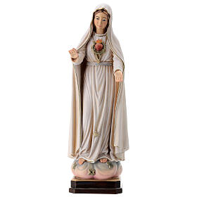 Statua Madonna di Fatima legno dipinto Val Gardena