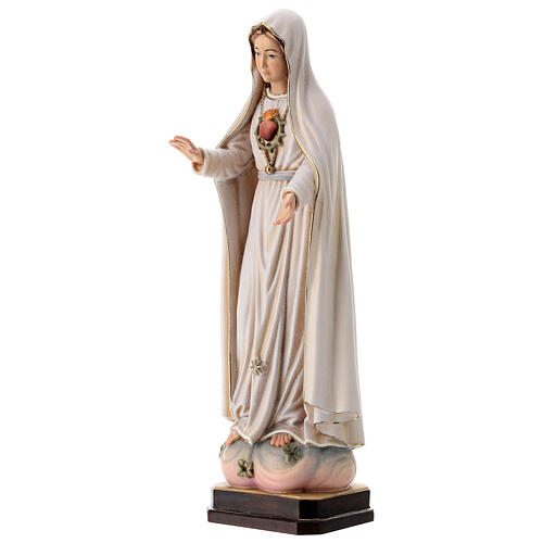Statua Madonna di Fatima legno dipinto Val Gardena 3