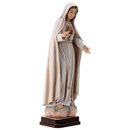 Statua Madonna di Fatima legno dipinto Val Gardena 4