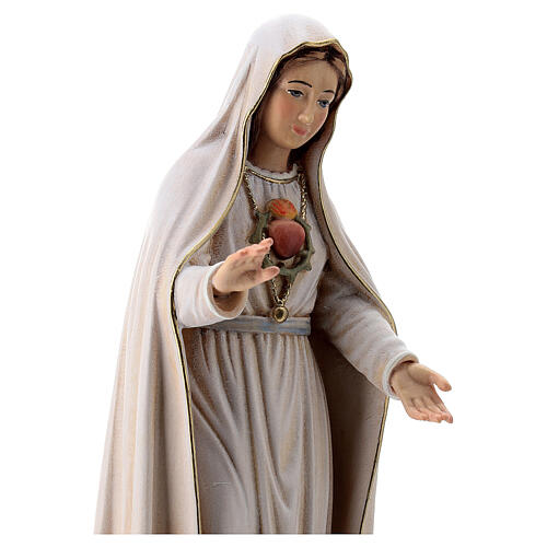Statua Madonna di Fatima legno dipinto Val Gardena 5