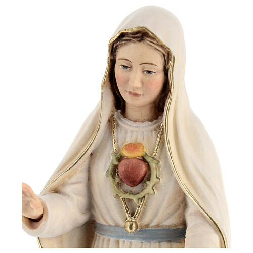 Statua Madonna di Fatima legno dipinto Val Gardena 2