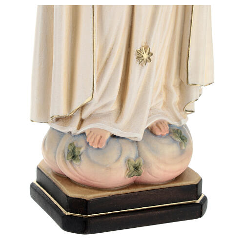 Statua Madonna di Fatima legno dipinto Val Gardena 9