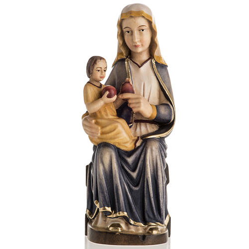 Estatua madera "Virgen Mariazell sentada" pintada 1