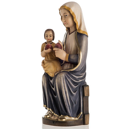 Estatua madera "Virgen Mariazell sentada" pintada 2