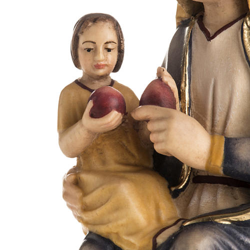 Statua legno "Madonna Mariazell seduta" dipinta 3