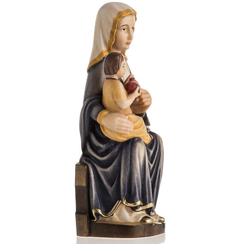 Statua legno "Madonna Mariazell seduta" dipinta 5