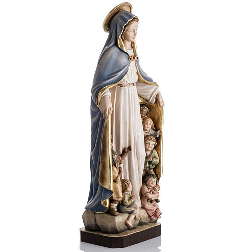 Our Lady of Protection wooden statue painted 6
