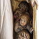 Our Lady of Protection wooden statue painted s5